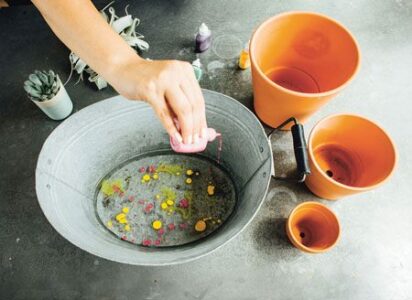 DIY Marbled Plant Pot Image